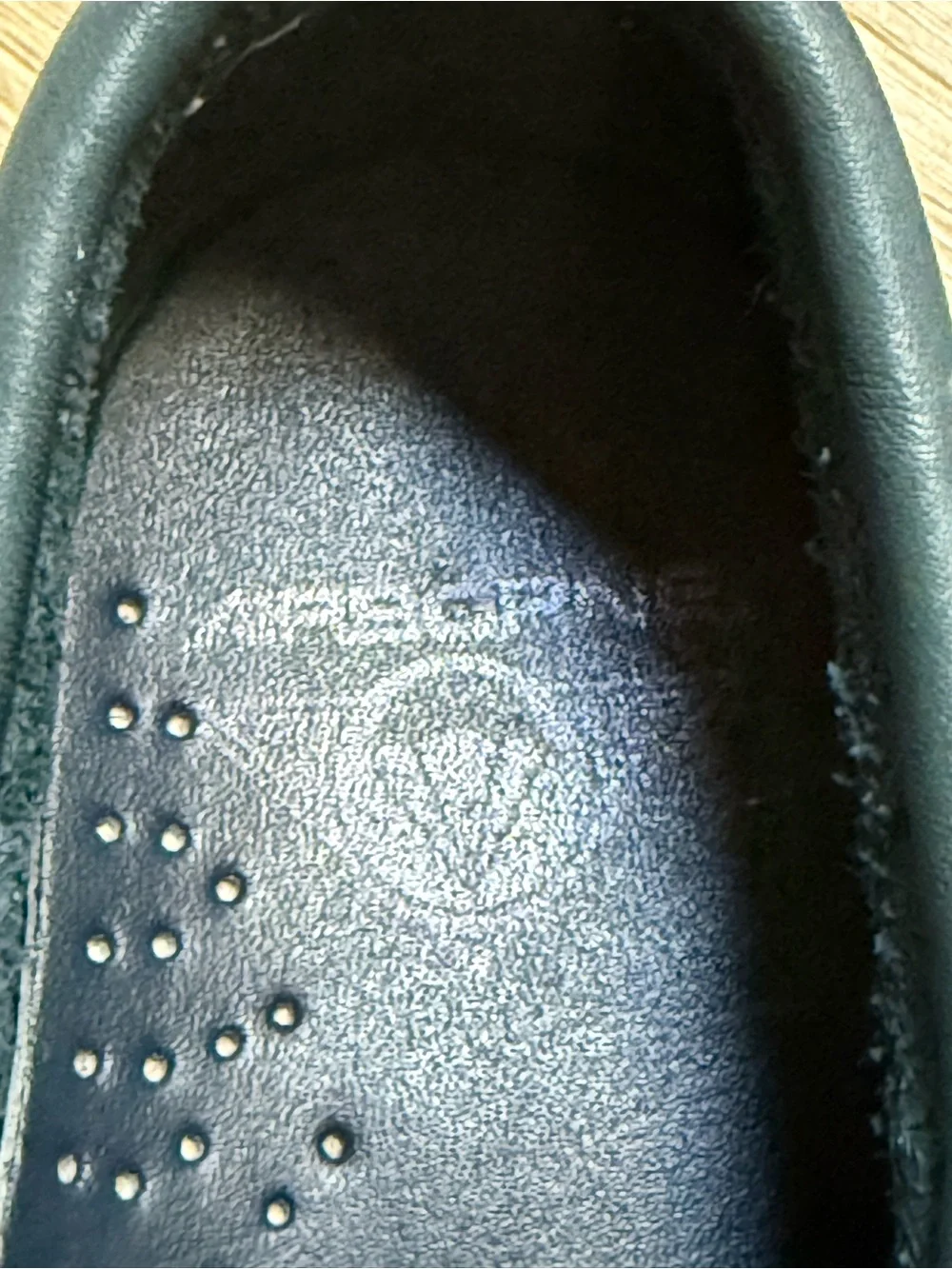 Kids Navy Leather Moccasin Shoes